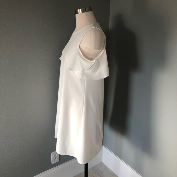 SheIn White Ruffle Cold Shoulder Mini Dress - Picture 8 of 16